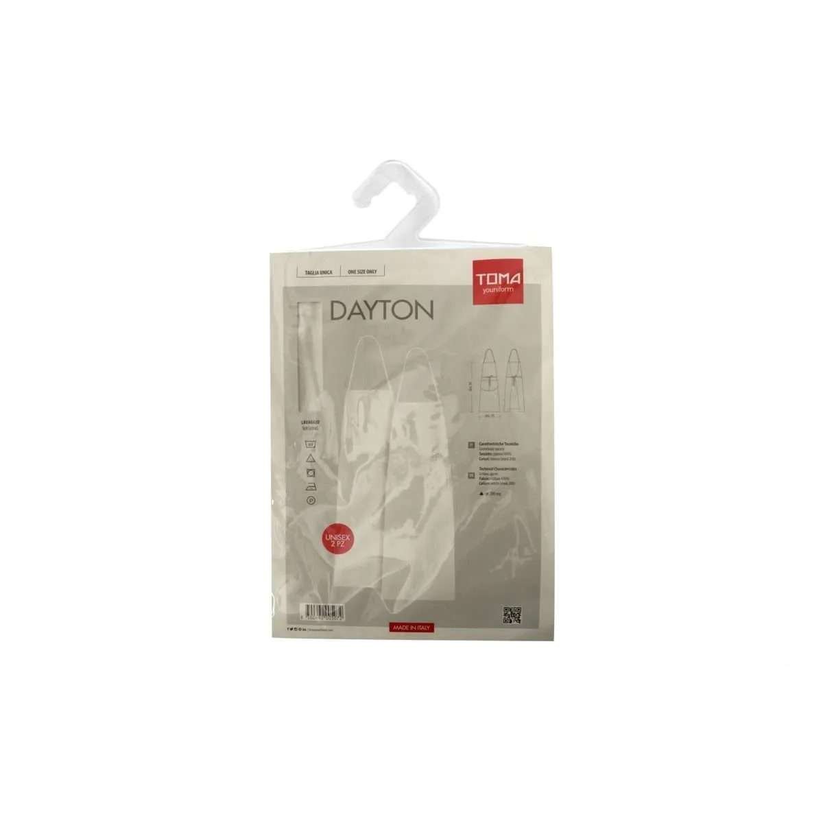 Coppia di grembiuli cucina con pettorina unisex Dayton- Toma Youniform  bianco