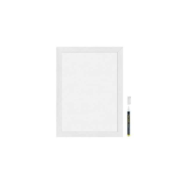 lavagna da parete di colore bianco cm 30x40 con 2 pennarelli a gesso liquido inclusi (1 colore nero