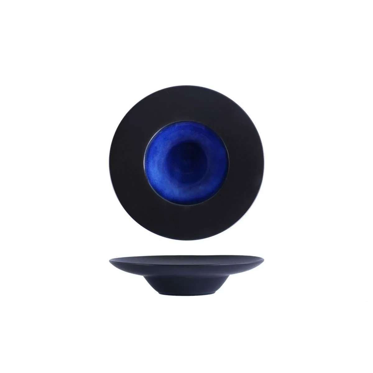 madeira-pasta bowl cm.27,2 nero-blu in porcellana h5064-n147