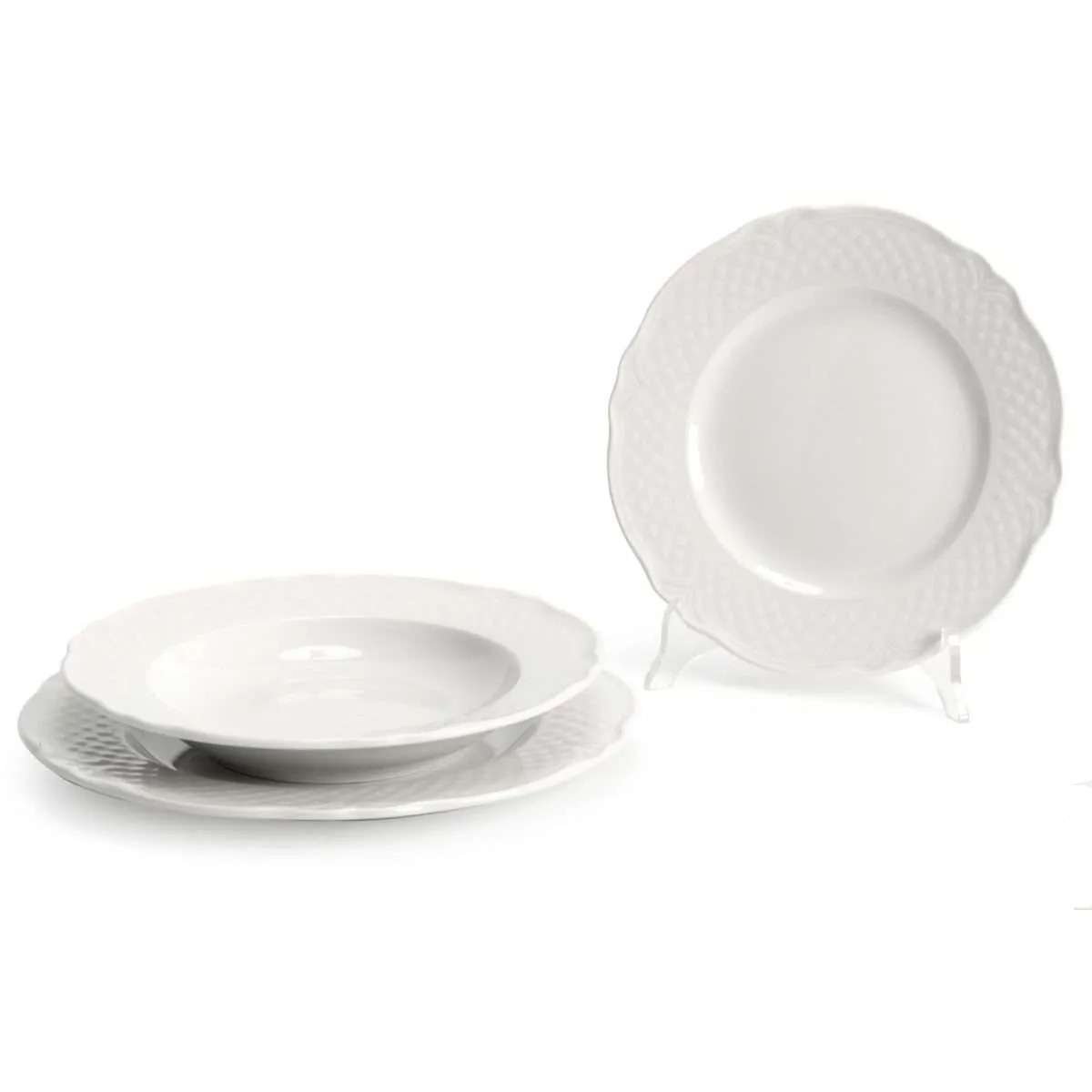 malaga bianco – piatto piano cm 26 porcellana (12 pz.)