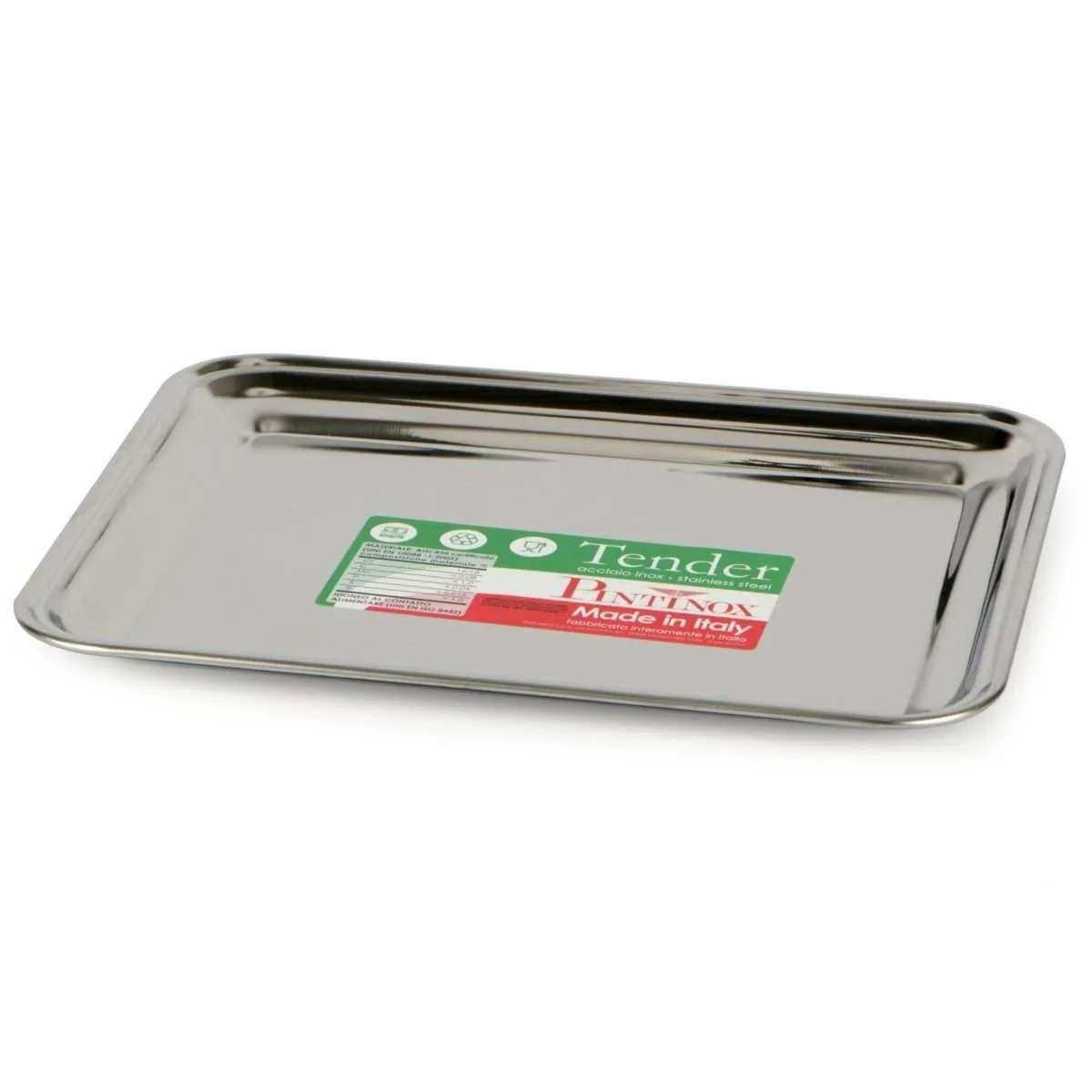 Vassoio rettangolare Moreschi in acciaio inox 45x35 cm - MOTTA