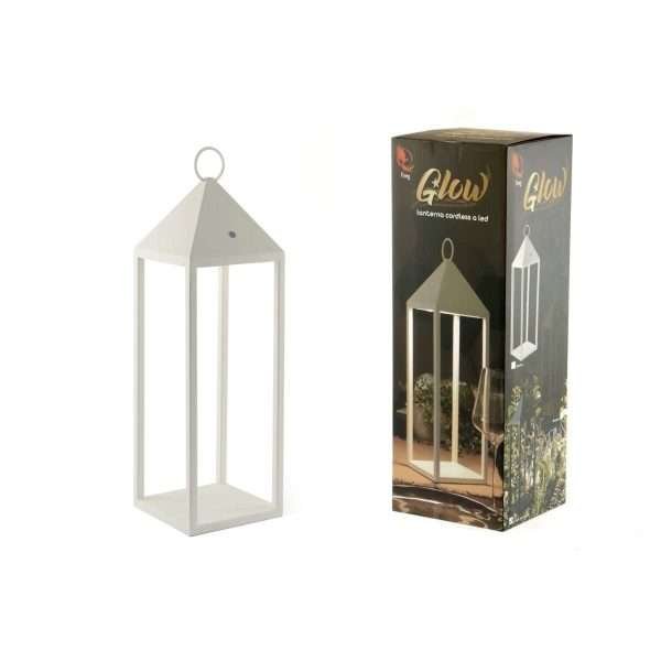 glow-lanterna led cm.15x15xh.50 bianca - immagine 2