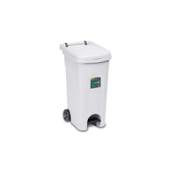 urban eco system-bidone lt.80 bianco con pedale 25604